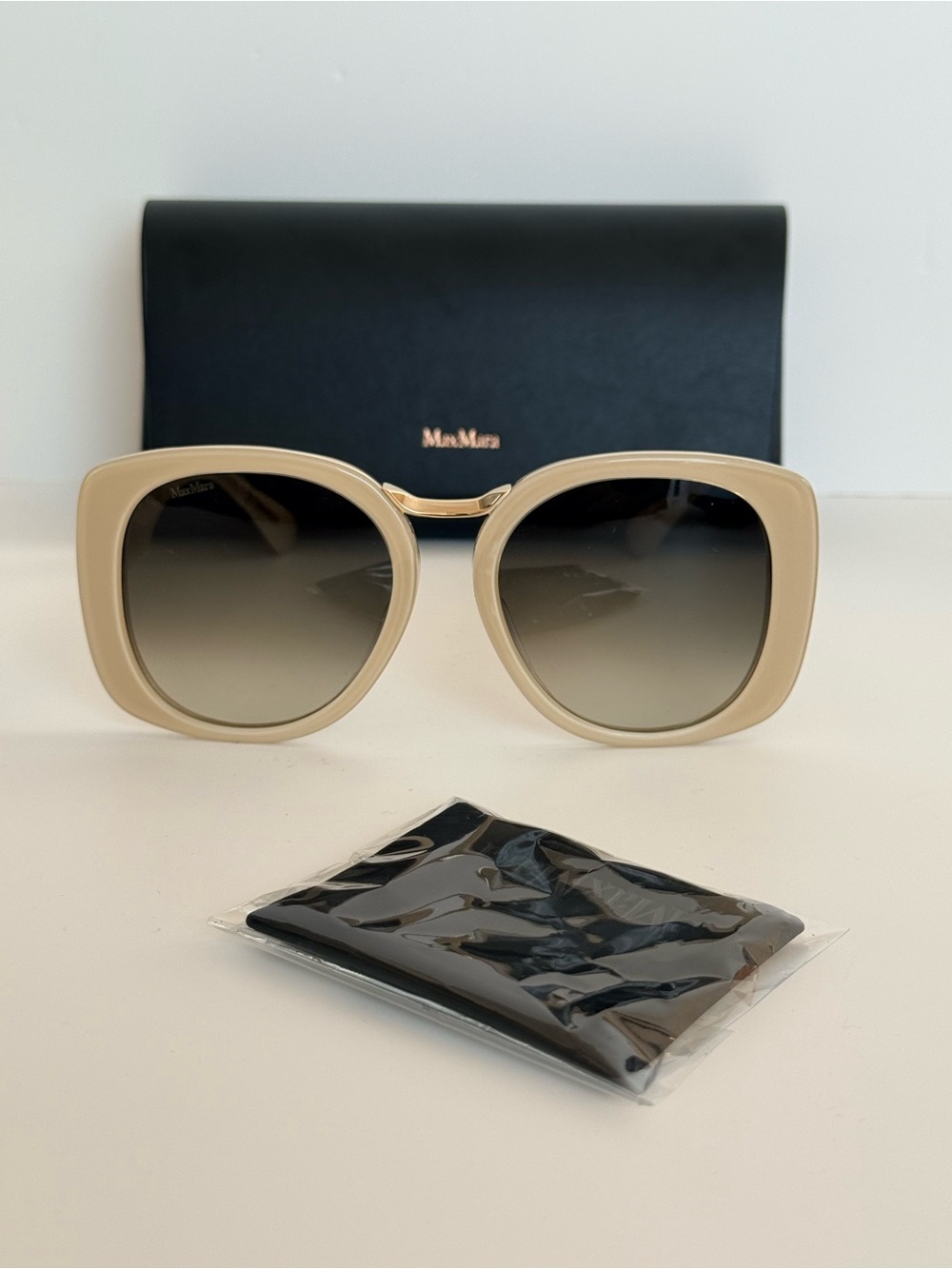 MaxMara Women’s MM0092 BRIDGE Beige Sunglasses 55 MM